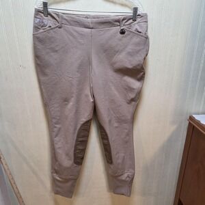 Devon-Aire Pants Womens 34 Beige Side Zip Breeches Euroseat Riding Stretch